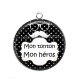 Pendentif Cabochon Argent - mon tonton, mon héros