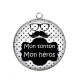 Pendentif Cabochon Argent - mon tonton, mon héros