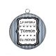 Pendentif Cabochon Argent - le meilleur tonton du monde