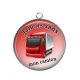 Pendentif Cabochon Argent - jamais sans mon camion