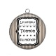 Pendentif Cabochon Argent - le meilleur tonton du monde