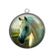 Pendentif Cabochon Argent - cheval
