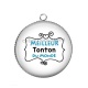 Pendentif Cabochon Argent - meilleur tonton du monde