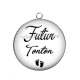 Pendentif Cabochon Argent - futur tonton