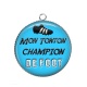 Pendentif Cabochon Argent - mon tonton champion de foot