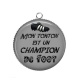Pendentif Cabochon Argent - mon tonton champion de foot