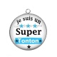 Pendentif Cabochon Argent - je suis un super tonton