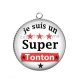 Pendentif Cabochon Argent - je suis un super tonton