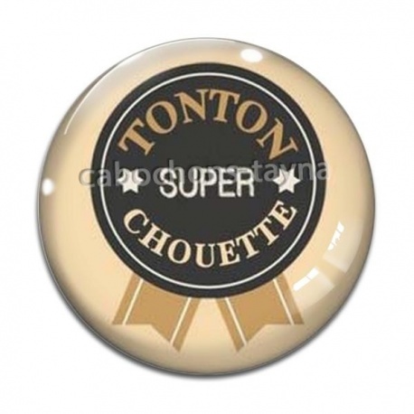 Cabochon Verre - tonton super chouette