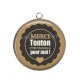 Pendentif Cabochon Argent - merci tonton