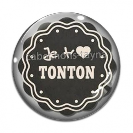 Cabochon Verre - je t'aime tonton