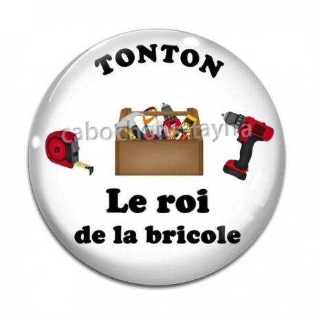 Cabochon Verre - tonton le roi de la bricole