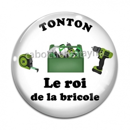 Cabochon Verre - tonton le roi de la bricole
