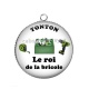 Pendentif Cabochon Argent - tonton le roi de la bricole