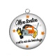 Pendentif Cabochon Argent - mon tonton c'est le roi de la bricole