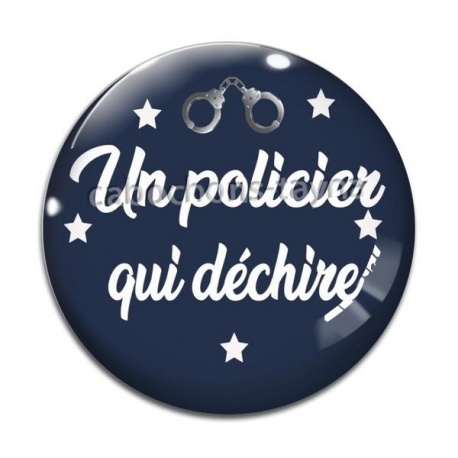 Cabochon Verre - un policier qui déchire
