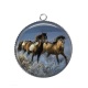 Pendentif Cabochon Argent - cheval