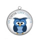 Pendentif Cabochon Argent - un tonton super chouette