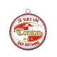 Pendentif Cabochon Argent - je suis un tonton qui déchire