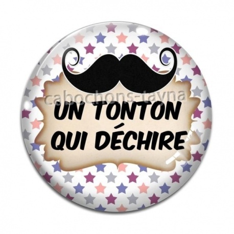 Cabochon Verre - un tonton qui déchire