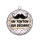 Pendentif Cabochon Argent - un tonton qui déchire