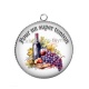 Pendentif Cabochon Argent - pour un super tonton