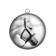 Pendentif Cabochon Argent - cheval