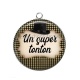 Pendentif Cabochon Argent - un super tonton