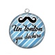 Pendentif Cabochon Argent - un tonton qui déchire