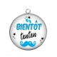 Pendentif Cabochon Argent - bientôt tonton