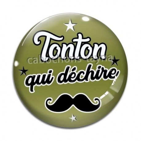 Cabochon Verre - tonton qui déchire