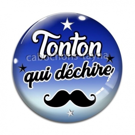 Cabochon Verre - tonton qui déchire