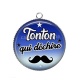 Pendentif Cabochon Argent - tonton qui déchire