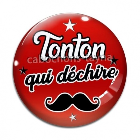 Cabochon Verre - tonton qui déchire