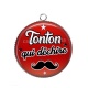 Pendentif Cabochon Argent - tonton qui déchire