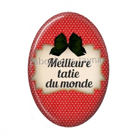 Cabochon Résine Ovale - meilleure tatie du monde
