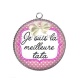 Pendentif Cabochon Argent - je suis la meilleure tata