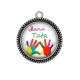Pendentif Cabochon Argent - merci tata