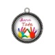 Pendentif Cabochon Argent - merci tata