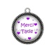 Pendentif Cabochon Argent - merci tatie