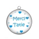 Pendentif Cabochon Argent - merci tatie