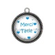 Pendentif Cabochon Argent - merci tatie