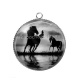 Pendentif Cabochon Argent - cheval