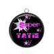 Pendentif Cabochon Argent - super tatie