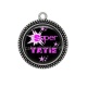 Pendentif Cabochon Argent - super tatie