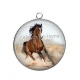 Pendentif Cabochon Argent - cheval