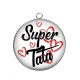 Pendentif Cabochon Argent - super tata