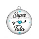 Pendentif Cabochon Argent - super tata