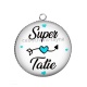 Pendentif Cabochon Argent - super tatie