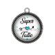 Pendentif Cabochon Argent - super tatie